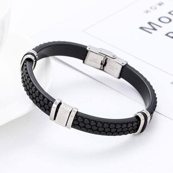 

charm bracelets 2021 fashion bracelet customize logo stainless steel silicone men and women jewelry gift, Golden;silver
