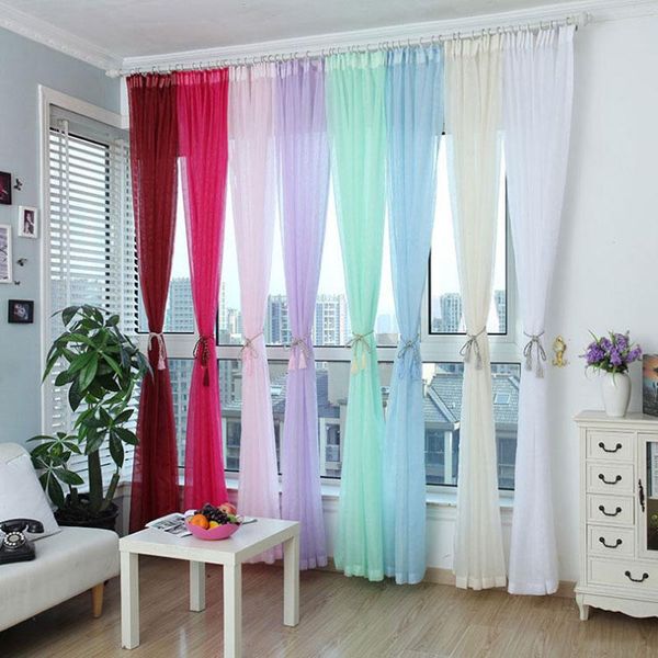 

curtain & drapes solid pure sheer curtains voile window modern simple living room bedroom balcony kitchen tulle custom made 0111