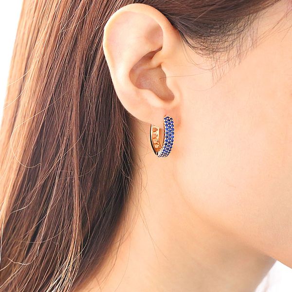 

funmode gold color multicolor cubic zircon hoop earrings for women small circle charm earring brincos whole fe142, Golden