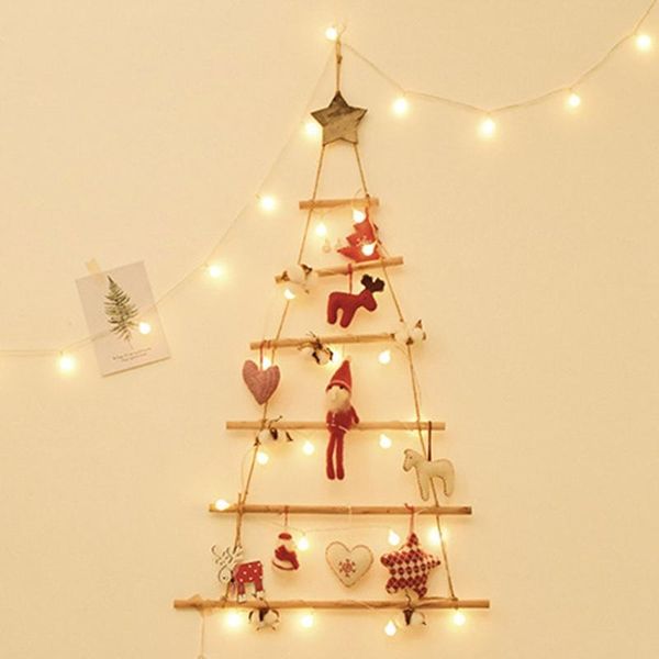 

christmas decorations nordic style diy wooden tree artificial fake kids gifts ornaments wall hanging decoration