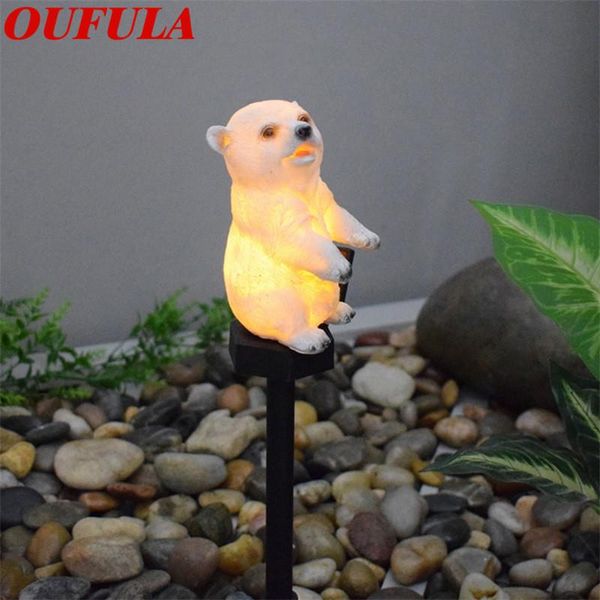 

little bear solar lawn light resin crafts ground decorative smart lamps
