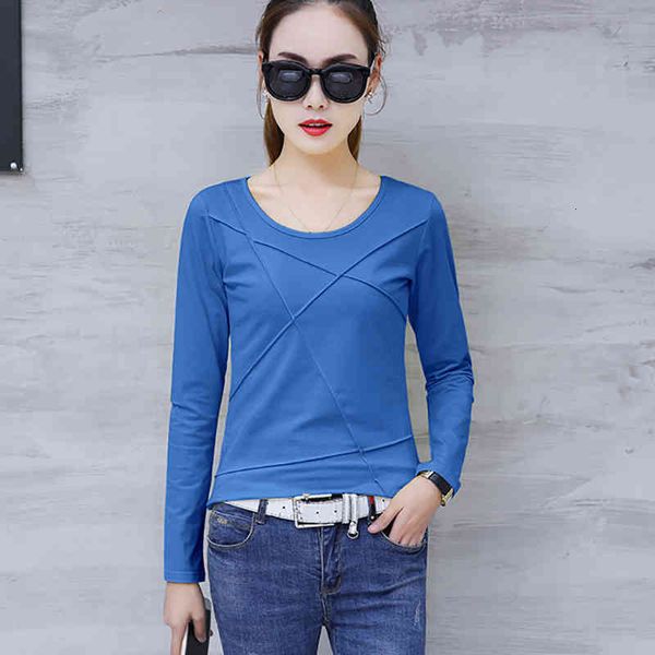 

women's t-shirt shintimes cotton t women long sleeve womens autumn basic woman tshirt casual slim female tee femme 2n8i, White