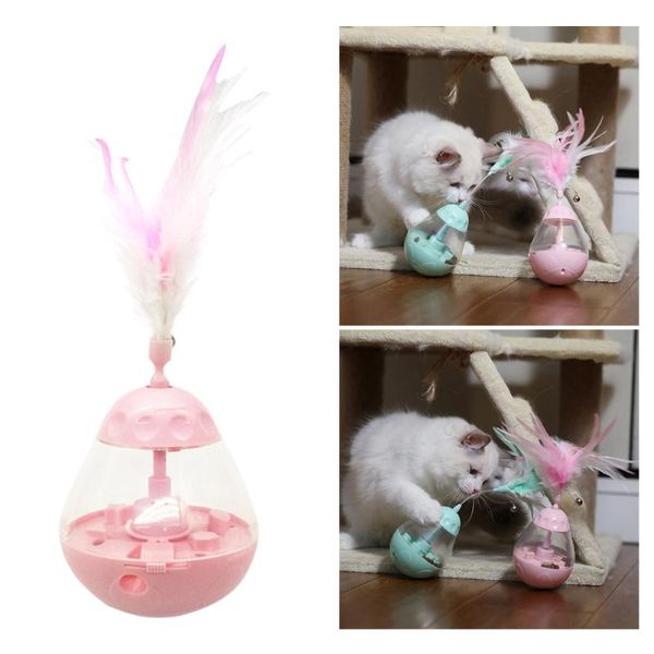 

cat toys 1pc pet food tumbler toy intelligence feeder environmental friendly electric for kitten use