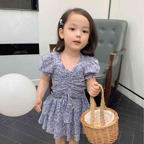 

summer arrival girls fashion floral 2 pieces suit skirts kids sets clothes, White