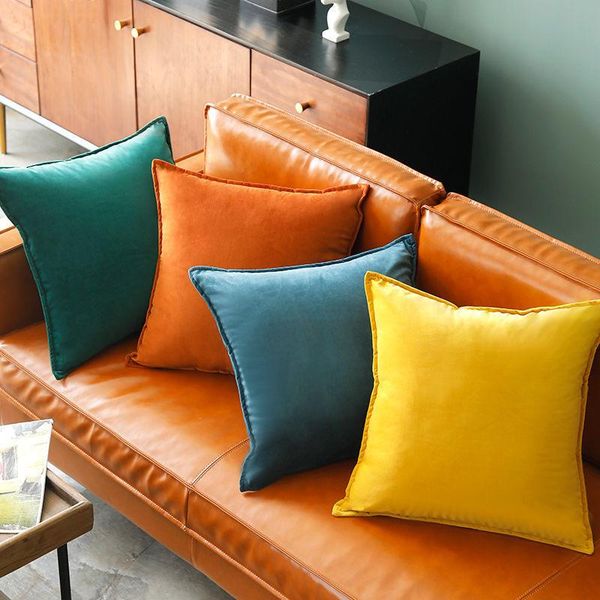 

pillow nordic solid color waist cushion custom living room sofa pillowcase large velvet hug