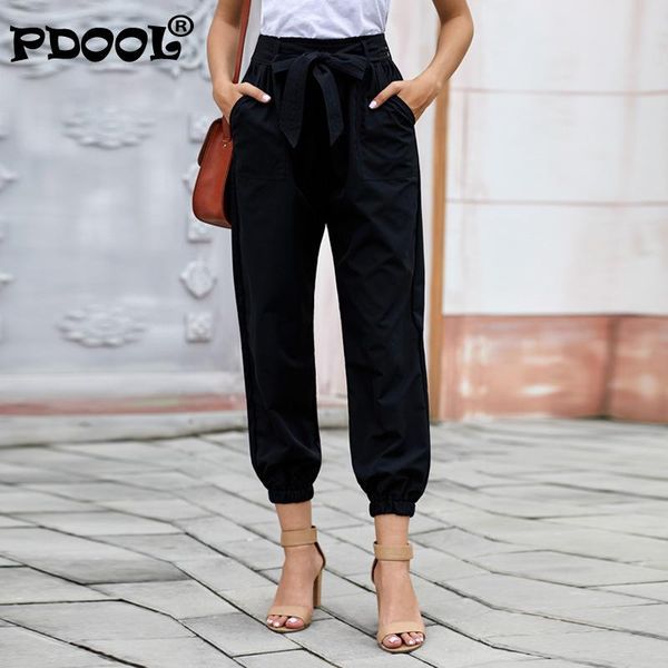 

women's pants & capris casual autumn and winter 2021 european american solid color contrast edge belt nine leggings, Black;white