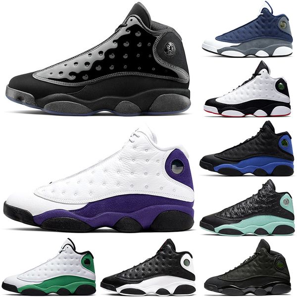 

2021 fashion jumpman 13s basketball shoes mens black cat court purple flint hyper royal island green cap and gown he got game sneakers train