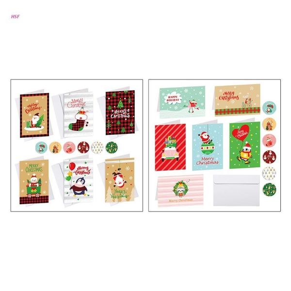 

greeting cards 6pcs christmas paper with envelopes for merry holiday
