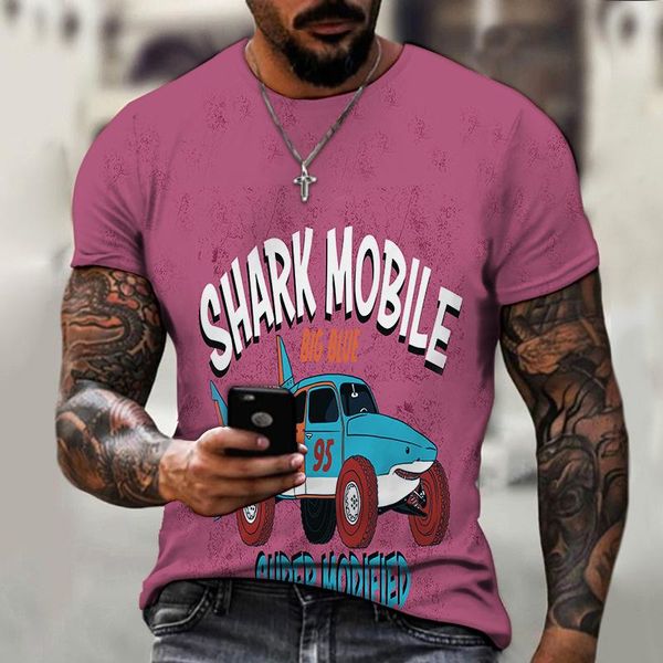 

men's t-shirts european style retro car vehicle sports motorcycle 3d printing t-shirt fashion trend large size loose short sleeve, White;black
