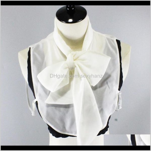 

blouses womens clothing apparel drop delivery 2021 front bow tie false shirts woman dot fake collar detachable collars for women sweater leo, White