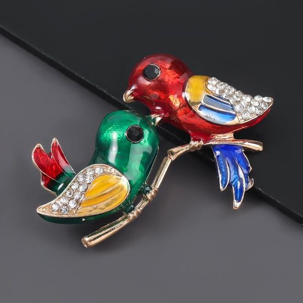 

pins, brooches fashion metal dripping oil bird cartoon brooch female pin creative corsage jewelry accessories, Gray