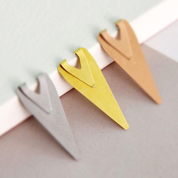 

bookmark 2pcs metal mini paper clips page holder for book stationery school