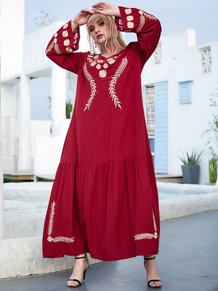 

abaya dubai islam muslim fashion dress ramadan eid mubarak turkish dresses for women caftan robe musulmane longue femme kaftan, Red