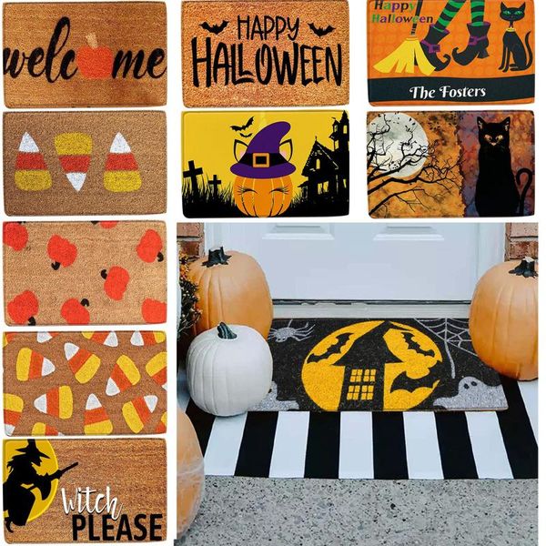 

carpets halloween pumpkin head bat doorway carpet doormat welcome home mat non slip bottom indoor outdoor