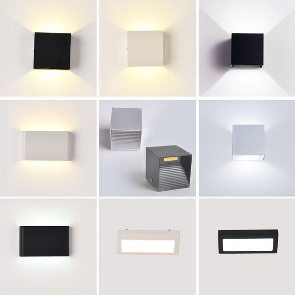 

12w lampada led aluminium wall light rail project square lamp bedside room bedroom aluminum decor arts
