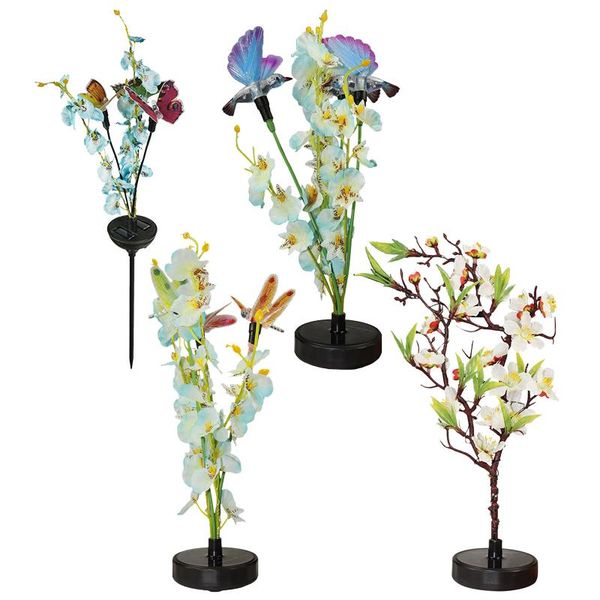 

lawn lamps garden solar flower lights, waterproof stakes led lighting landscape decorative lamp multi-color butterfly dimming ornaments
