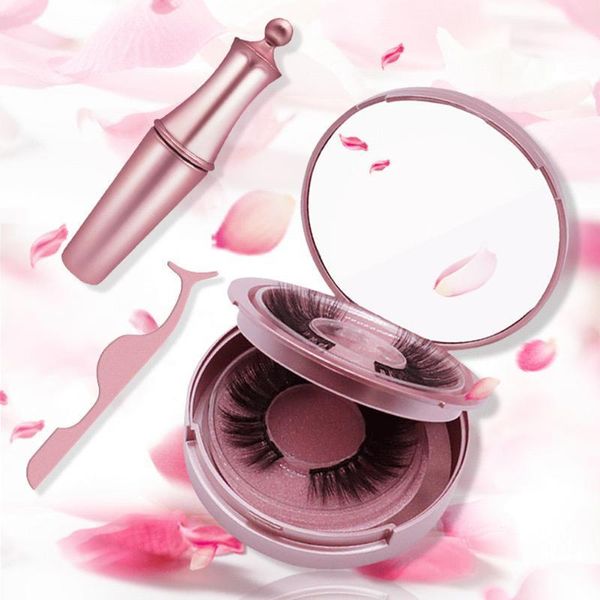 

false eyelash 3d mink eyelashes with eyeliner reusable tweezer kit natural makeup tool1