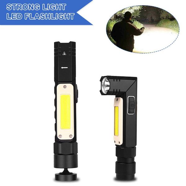 

handtactical dual fuel 90 degree twist rotary clip rechargeable super bright 5 modes led torch outdoor flashlights torches