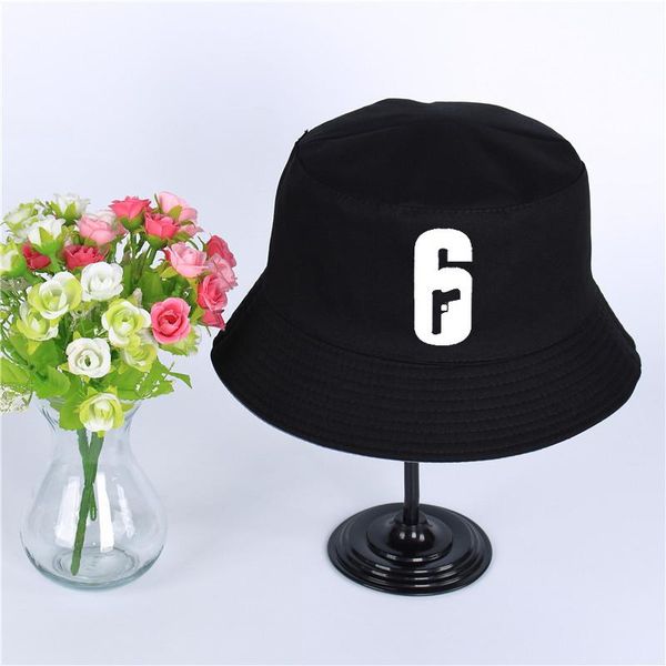 

cloches rainbow six logo summer hat women mens panama bucket design flat sun visor fishing fisherman, Blue;gray