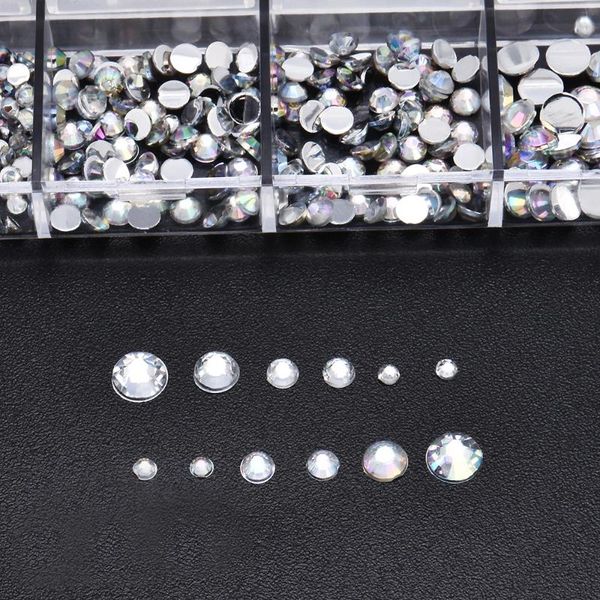 

nail art decorations 3d crystal ab clear silver rivet rhinestone akcesoria do paznokci multi-size diy rhinestones, Silver;gold