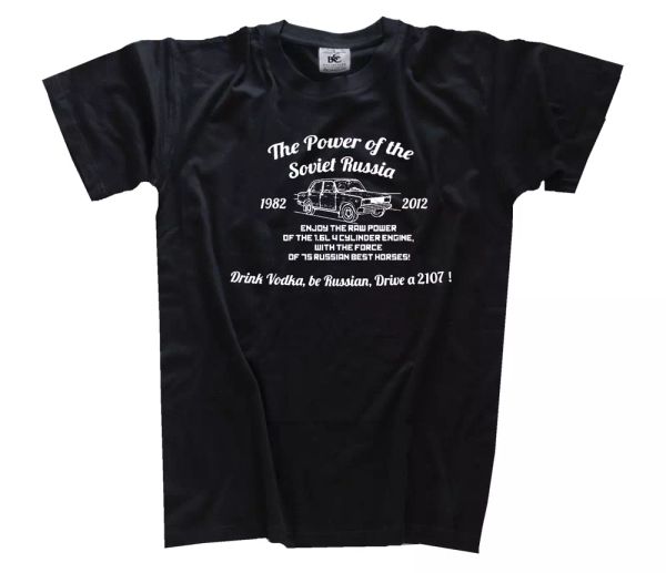 

the power of soviet russia - 30 years lada 2107 car gdr funshirt t-shirt s-3xl, White;black