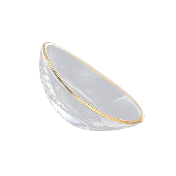 

boat shaped glass sauce plate golden edge dipping clear mini seasoning dish for home restaurant el - bowls