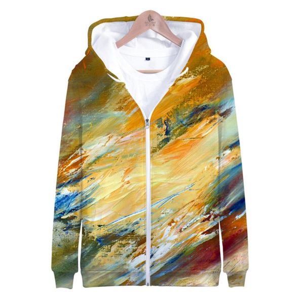 

women's hoodies & sweatshirts 3d tie dye flashbacks hoodie women men colorful sweatshirt harajuku streetwear jacket coat zipper, Black