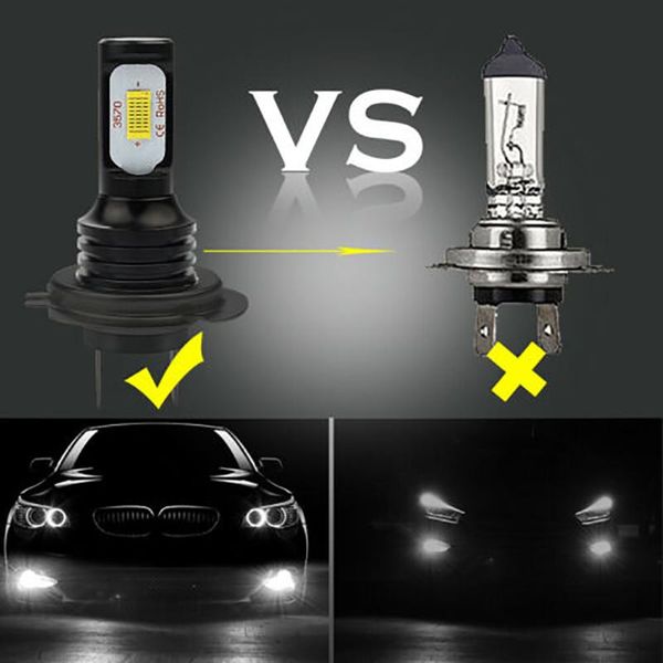 

car headlights aluminum alloy headlight 12v-24v dc h7 led replace high/low kit bulbs beam 6000k canbus error free
