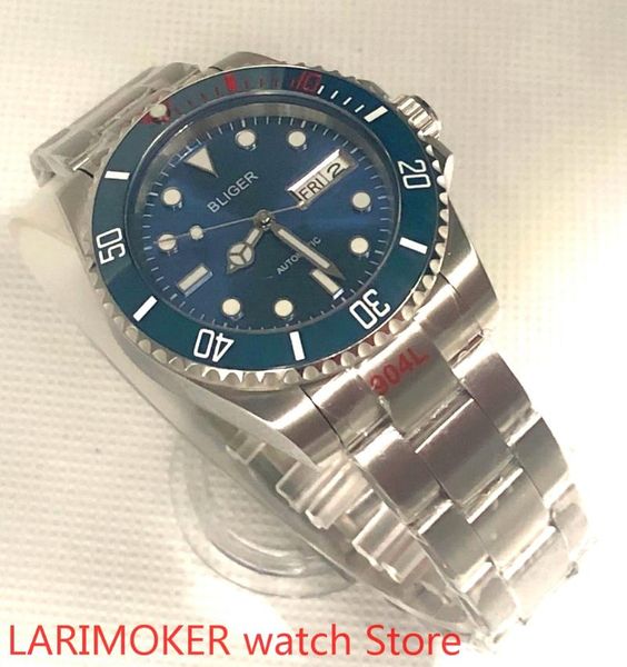 

wristwatches men's luxury sports and leisure waterproof 904l stainless steel strap bracelet watch mh36 mechanical clock blue red bezel, Slivery;brown