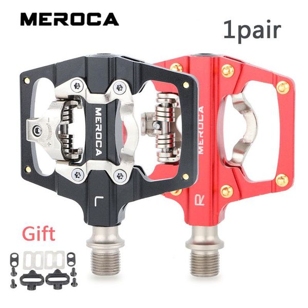 

bike pedals meroca mountain bicycle self-locking pedal du bearing spd compatible non-slip parts