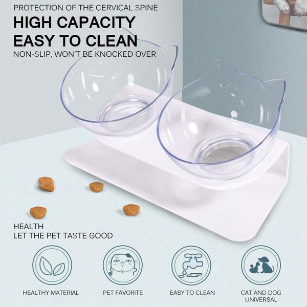 

pet non-slip neck single bowl rack, drinking cat dog feeder feeding supplies bowls & feeders