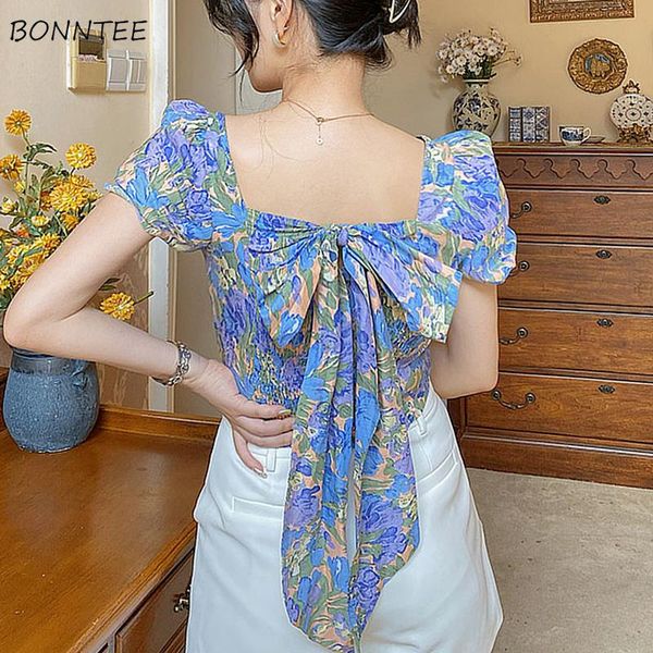 

women's blouses & shirts women bow vintage elegant design slim feminino cropped temperament rommance leisure trendy ulzzang holiday sum, White