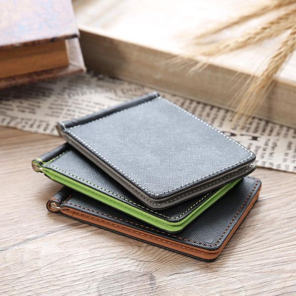 

wallets 2021 men's short wallet pu card simple dollar bag, Red;black