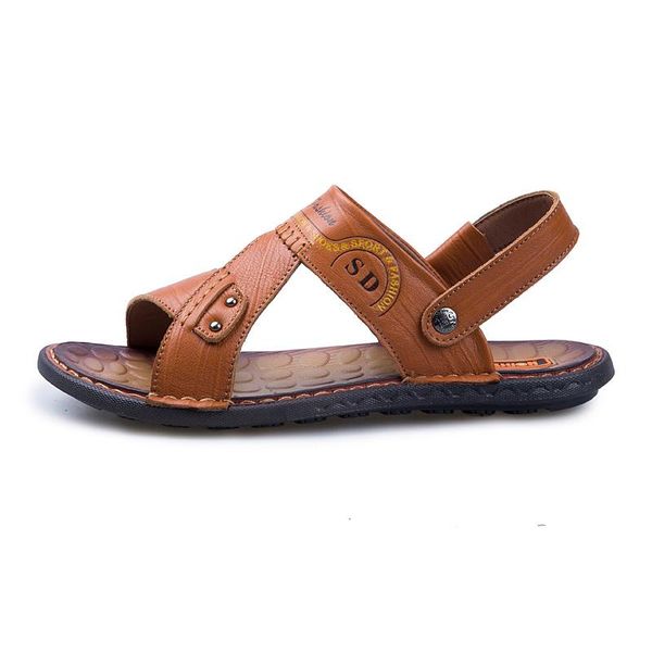 

sandals 2021 sandles sandalen herren erkek casa deportivas sandalet ete para roman sandal man sandale slide cuero transpirables sandel, Black