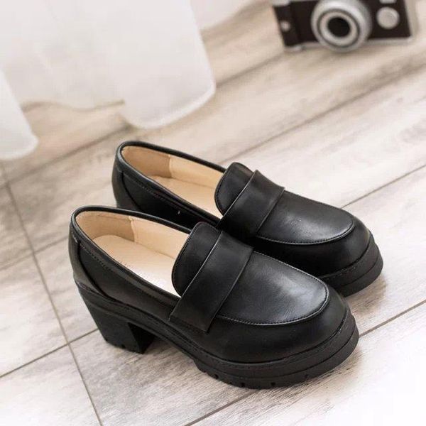 

japanese women's girl school lolita uniform shoes casual pumps a28 dress, Black