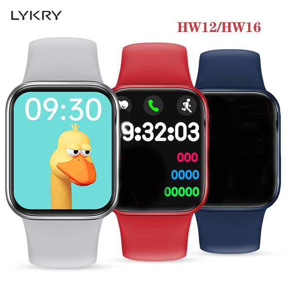 

lykry hw12 hw16 full touch smart watch 44mm 40mm women men smartwatch with password split screen bt call pk iwo 12 13 w56g, Slivery;brown