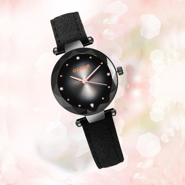 

wristwatches ogeda women watch with leather strap fashion casual simple style black red purple blue green, Slivery;brown