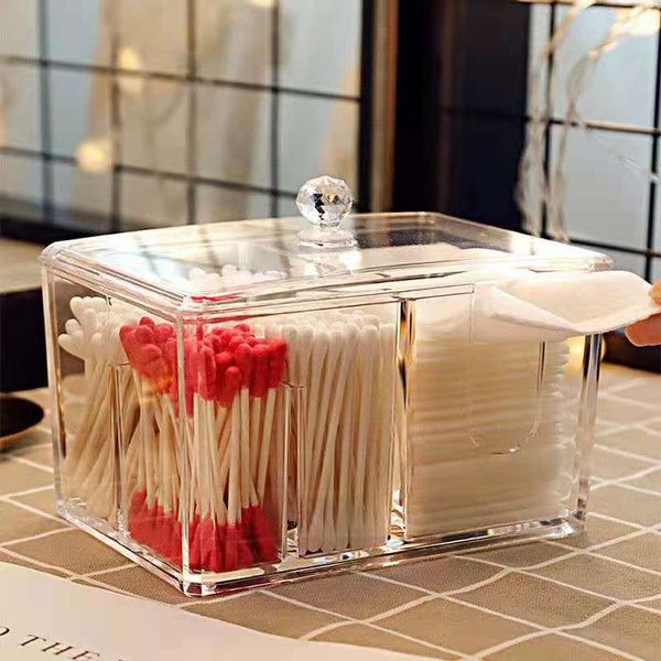 

storage boxes & bins cotton swab box acrylic multifunctional cosmetic brush holder container lipstick eye shadow organizer jewelry