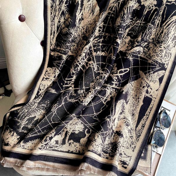 

70% off design scarf imitation cashmere autumn scarf women's warm air conditioning shawl decoration short beard tassel versatile thicke, Blue;gray