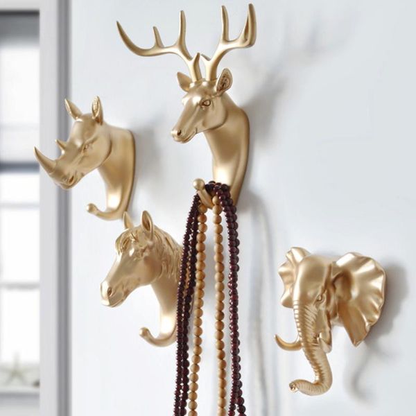 

hooks & rails wall hanging hook deer antlers coat rack for clothes self adhesive display racks key hanger storage horns hangers