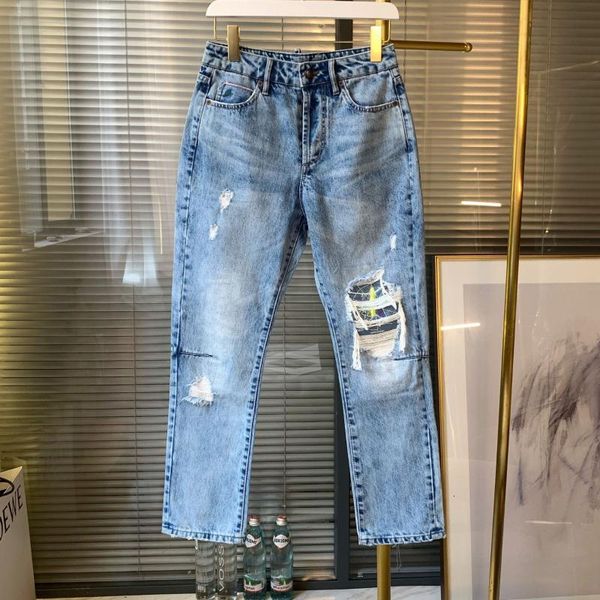 

women pants fall winter fit thin scarf jeans, Blue