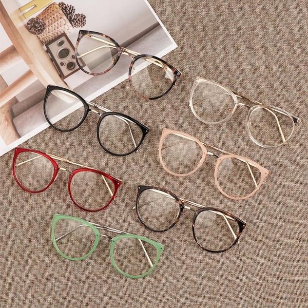 

sunglasses 1pc classic retro optical glasses fashion transparent lens women men eyeglasses metal frames spectacles clear lenses eyewear, White;black