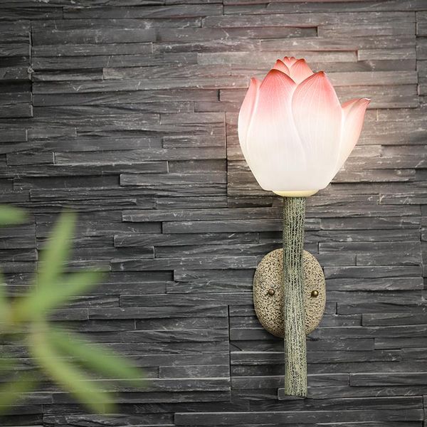 

wall lamps chinese creative aisle corridor stair hallway lamp bedroom bedside porch light art lotus restaurant el bra sconce