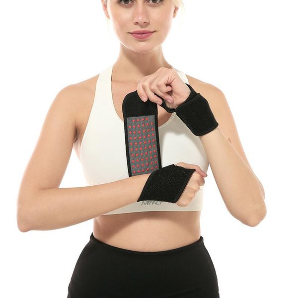 

wrist support wrapped compression wristband badminton assist sports weight-bearing protection joint 2021 style, Black;red