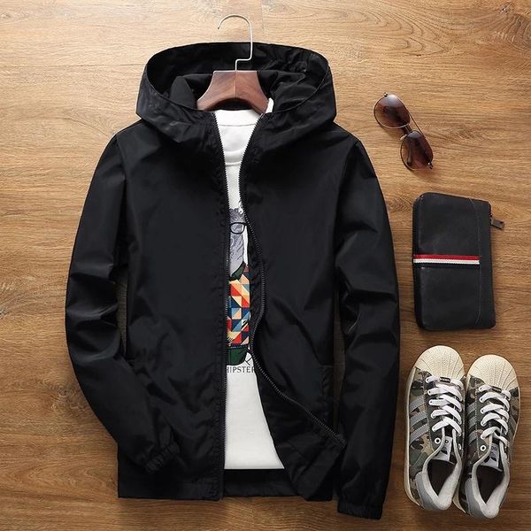 

men's jackets jacket fashion spring autum casual streetwear hoodie men waterproof clothes mens windbreaker coat male outwear, Black;brown