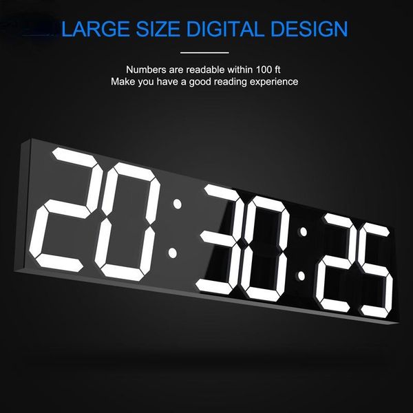 

wall clocks remote control oversize led display clock 3d big screen digital timer 6 digits satch countdown alarm