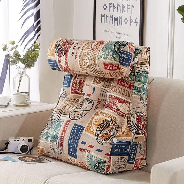 

canvas backrest cushion for sofa triangular pillow support large size back bed cushions rest cushion/decorative