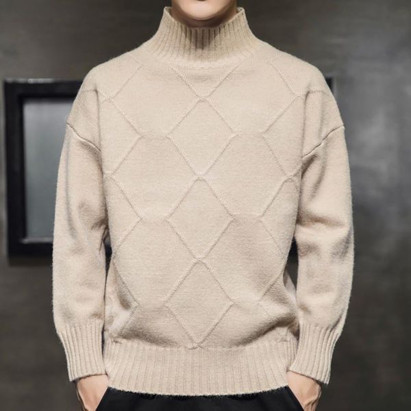 

men's sweaters 2021 winter warm turtleneck sweater men harajuku vintage oversized korean style knitted pullover fashion clothing, White;black