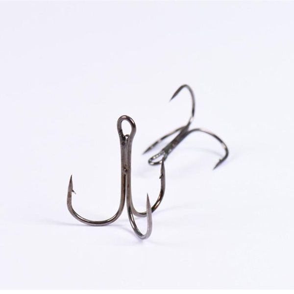 

fishing hooks 100pcs lot fish sharpened black barb lure tackle bait 12 size hook bend treble anchor
