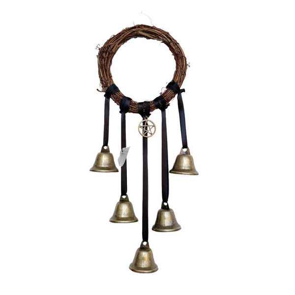 

decorative objects & figurines wall hanging vine ring witch crystal wind chime blessing bell garden yard decor,gift for grandma large chim